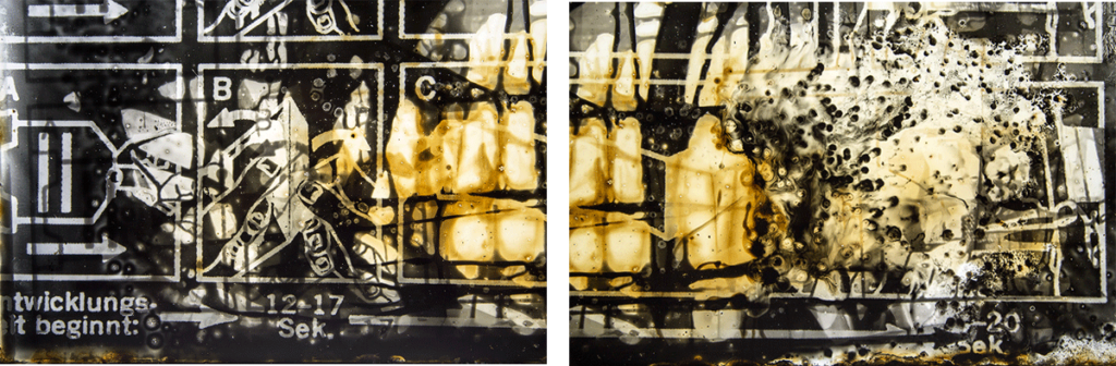 Fotografie mit dem Titel Peel Apart (Diptychon), 2019, Lambda Print, je 104,8 x 70,8 cm